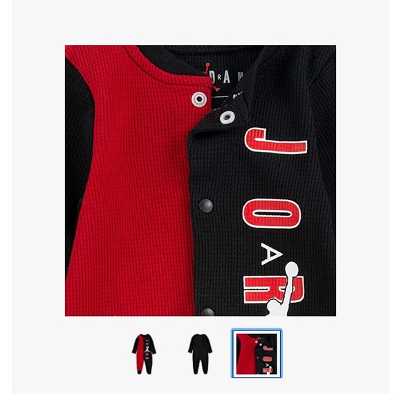 Jordan Button Up Footed Coverall Onesie - Picture 4 of 4